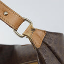 CELINE Macadam Canvas Accessory Pouch PVC Brown Gold Auth mr1813-22