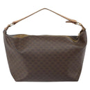 CELINE Macadam Canvas Accessory Pouch PVC Brown Gold Auth mr1813-3