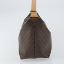 CELINE Macadam Canvas Accessory Pouch PVC Brown Gold Auth mr1813-4