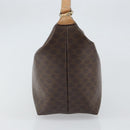 CELINE Macadam Canvas Accessory Pouch PVC Brown Gold Auth mr1813-5