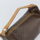 CELINE Macadam Canvas Accessory Pouch PVC Brown Gold Auth mr1813-6