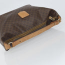 CELINE Macadam Canvas Accessory Pouch PVC Brown Gold Auth mr1813-7