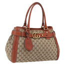 GUCCI GG Canvas Hand Bag Beige Gold 247183 Auth mr1815-1