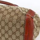GUCCI GG Canvas Hand Bag Beige Gold 247183 Auth mr1815-15