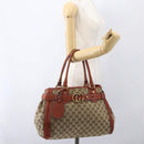 GUCCI GG Canvas Hand Bag Beige Gold 247183 Auth mr1815-23