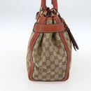 GUCCI GG Canvas Hand Bag Beige Gold 247183 Auth mr1815-3