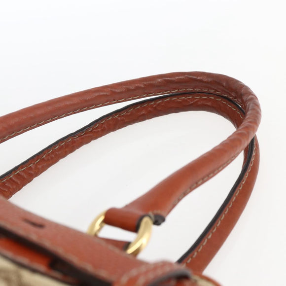 GUCCI GG Canvas Hand Bag Beige Gold 247183 Auth mr1815