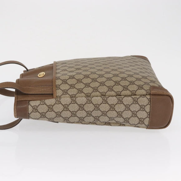 GUCCI GG Supreme Tote Bag PVC Beige Gold 002 115 0035 Auth mr1816
