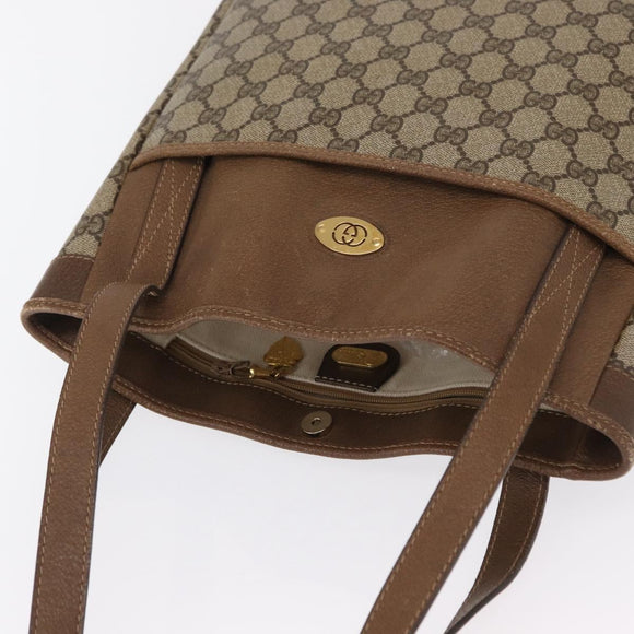 GUCCI GG Supreme Tote Bag PVC Beige Gold 002 115 0035 Auth mr1816