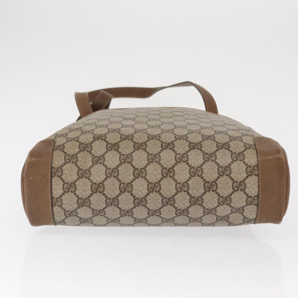 GUCCI GG Supreme Tote Bag PVC Beige Gold 002 115 0035 Auth mr1816