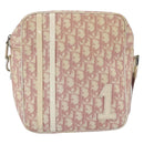 Christian Dior Trotter Canvas Shoulder Bag Pink Silver Auth mr1817-13