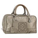 LOEWE Anagram Americana 28 Hand Bag Leather Gold Auth mr1819-1