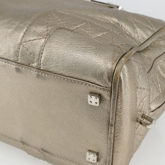 LOEWE Anagram Americana 28 Hand Bag Leather Gold Auth mr1819