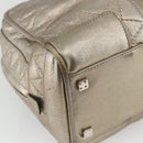 LOEWE Anagram Americana 28 Hand Bag Leather Gold Auth mr1819-16