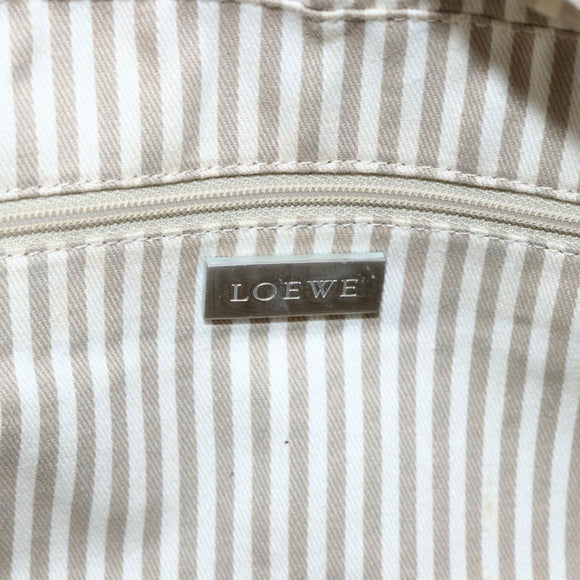 LOEWE Anagram Americana 28 Hand Bag Leather Gold Auth mr1819