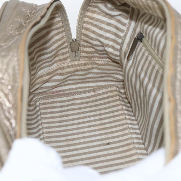 LOEWE Anagram Americana 28 Hand Bag Leather Gold Auth mr1819