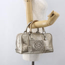 LOEWE Anagram Americana 28 Hand Bag Leather Gold Auth mr1819-24