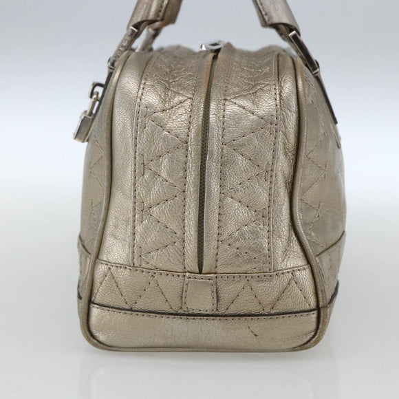 LOEWE Anagram Americana 28 Hand Bag Leather Gold Auth mr1819