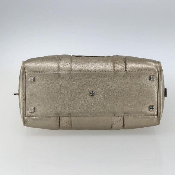 LOEWE Anagram Americana 28 Hand Bag Leather Gold Auth mr1819