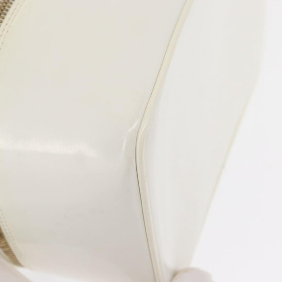 GUCCI Vanity Cosmetic Pouch Leather White Gold 032 1956 0150 Auth mr1827