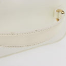 GUCCI Vanity Cosmetic Pouch Leather White Gold 032 1956 0150 Auth mr1827-7