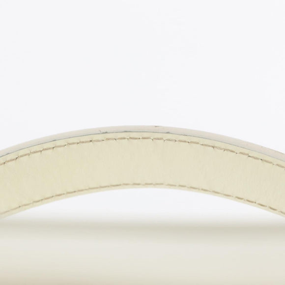 GUCCI Vanity Cosmetic Pouch Leather White Gold 032 1956 0150 Auth mr1827