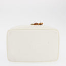 GUCCI Vanity Cosmetic Pouch Leather White Gold 032 1956 0150 Auth mr1827-9