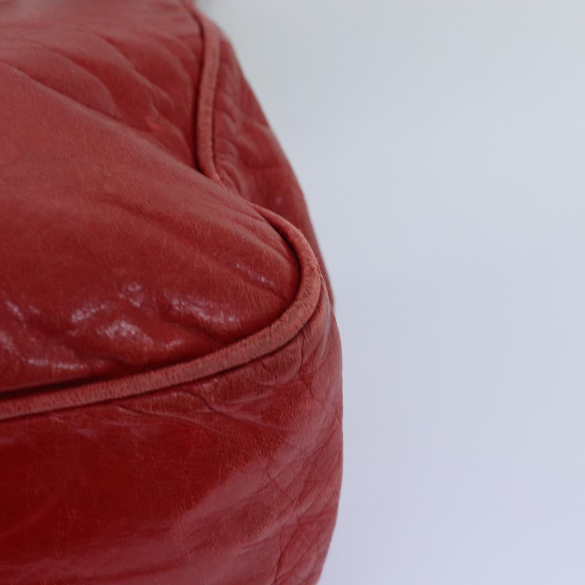 BOTTEGA VENETA Shoulder Bag Leather Red Auth mr183