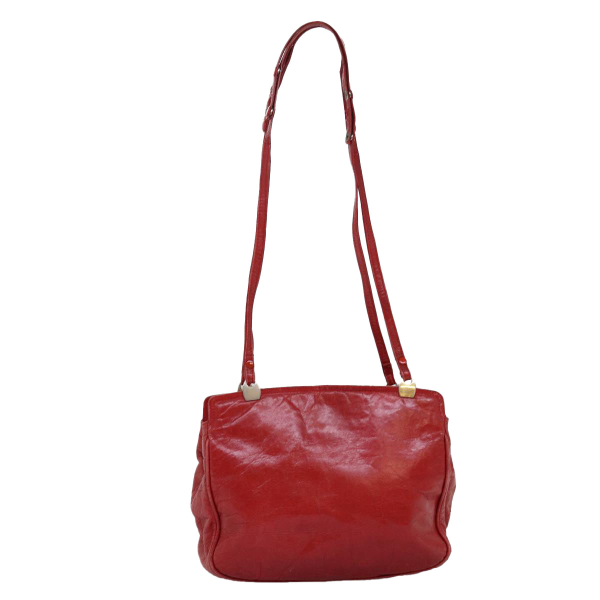 BOTTEGA VENETA Shoulder Bag Leather Red Auth mr183