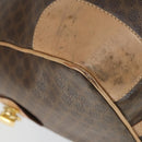 CELINE Macadam Canvas Boston Bag PVC Leather Brown Gold Auth mr1830-9