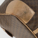 CELINE Macadam Canvas Boston Bag PVC Leather Brown Gold Auth mr1830-16