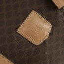 CELINE Macadam Canvas Boston Bag PVC Leather Brown Gold Auth mr1830-18