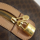CELINE Macadam Canvas Boston Bag PVC Leather Brown Gold Auth mr1830-19