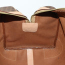 CELINE Macadam Canvas Boston Bag PVC Leather Brown Gold Auth mr1830-20