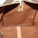 CELINE Macadam Canvas Boston Bag PVC Leather Brown Gold Auth mr1830-21