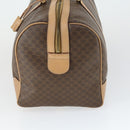 CELINE Macadam Canvas Boston Bag PVC Leather Brown Gold Auth mr1830-3