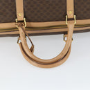 CELINE Macadam Canvas Boston Bag PVC Leather Brown Gold Auth mr1830-7