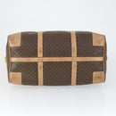 CELINE Macadam Canvas Boston Bag PVC Leather Brown Gold Auth mr1830-5