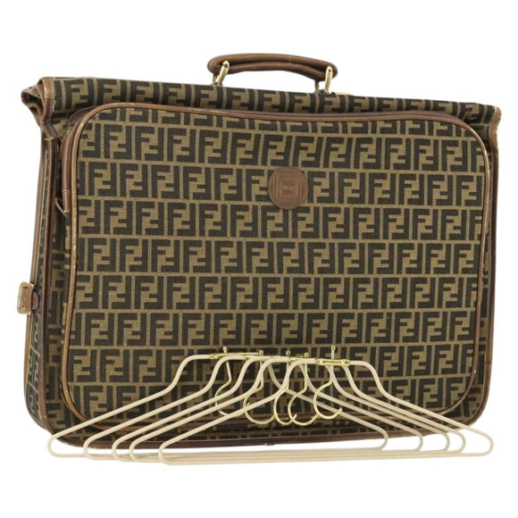 FENDI Zucca Canvas Garment Cover Brown Black gold Auth mr1832