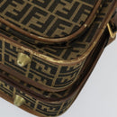 FENDI Zucca Canvas Garment Cover Brown Black gold Auth mr1832-10