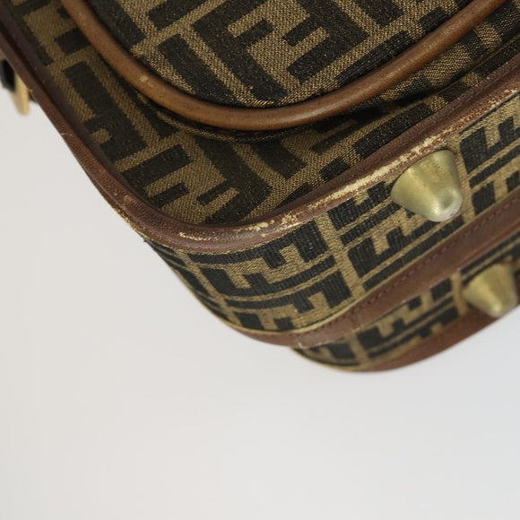 FENDI Zucca Canvas Garment Cover Brown Black gold Auth mr1832