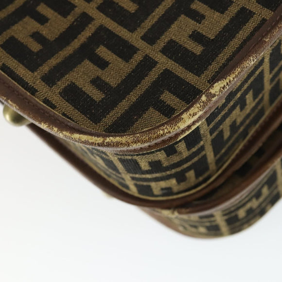 FENDI Zucca Canvas Garment Cover Brown Black gold Auth mr1832