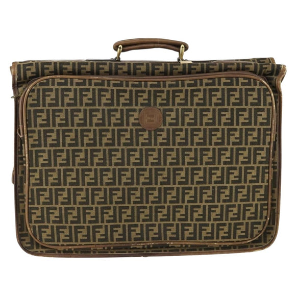 FENDI Zucca Canvas Garment Cover Brown Black gold Auth mr1832