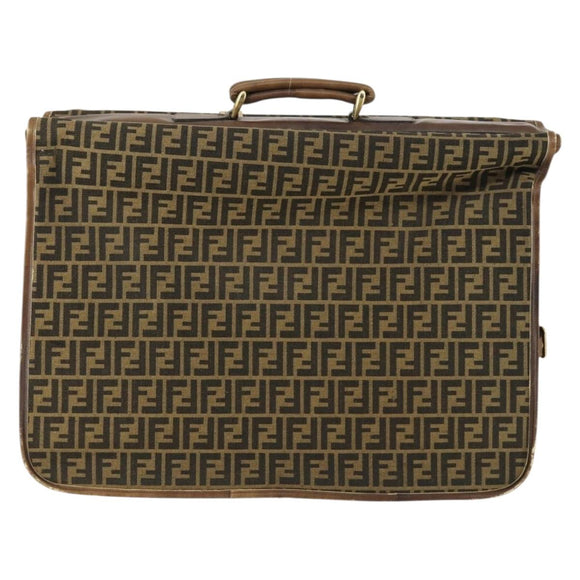 FENDI Zucca Canvas Garment Cover Brown Black gold Auth mr1832