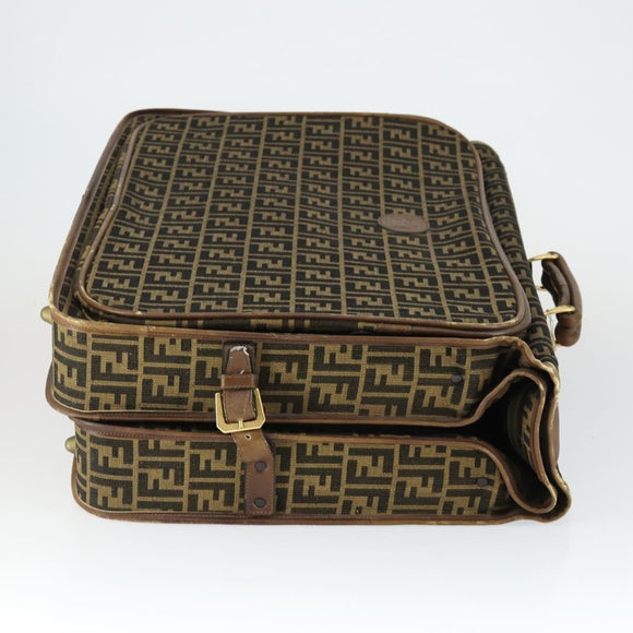 FENDI Zucca Canvas Garment Cover Brown Black gold Auth mr1832