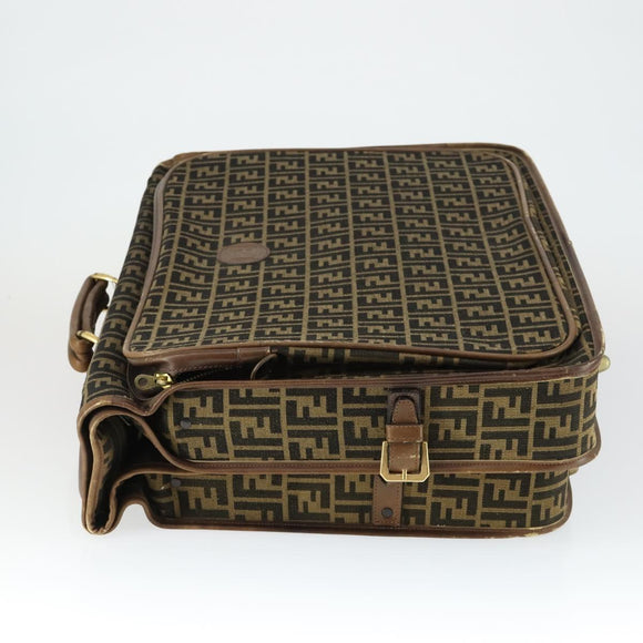 FENDI Zucca Canvas Garment Cover Brown Black gold Auth mr1832