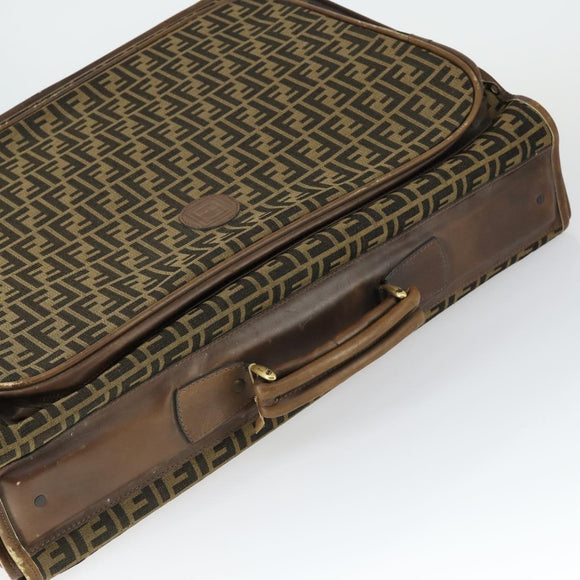 FENDI Zucca Canvas Garment Cover Brown Black gold Auth mr1832