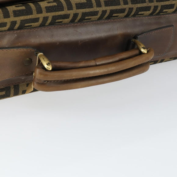 FENDI Zucca Canvas Garment Cover Brown Black gold Auth mr1832