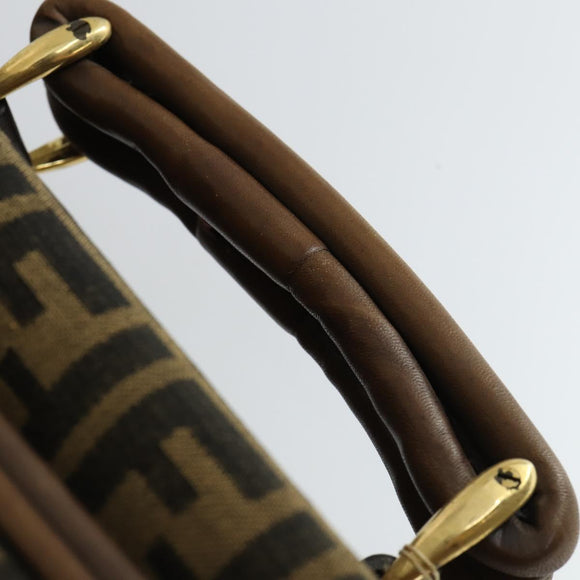 FENDI Zucca Canvas Garment Cover Brown Black gold Auth mr1832