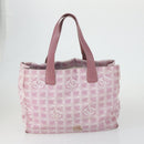 CHANEL New Travel line Tote Bag Nylon 2 Set Pink Beige CC Auth mr1839-2